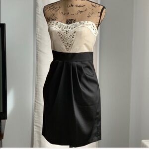 BCX black white strapless dress size 7